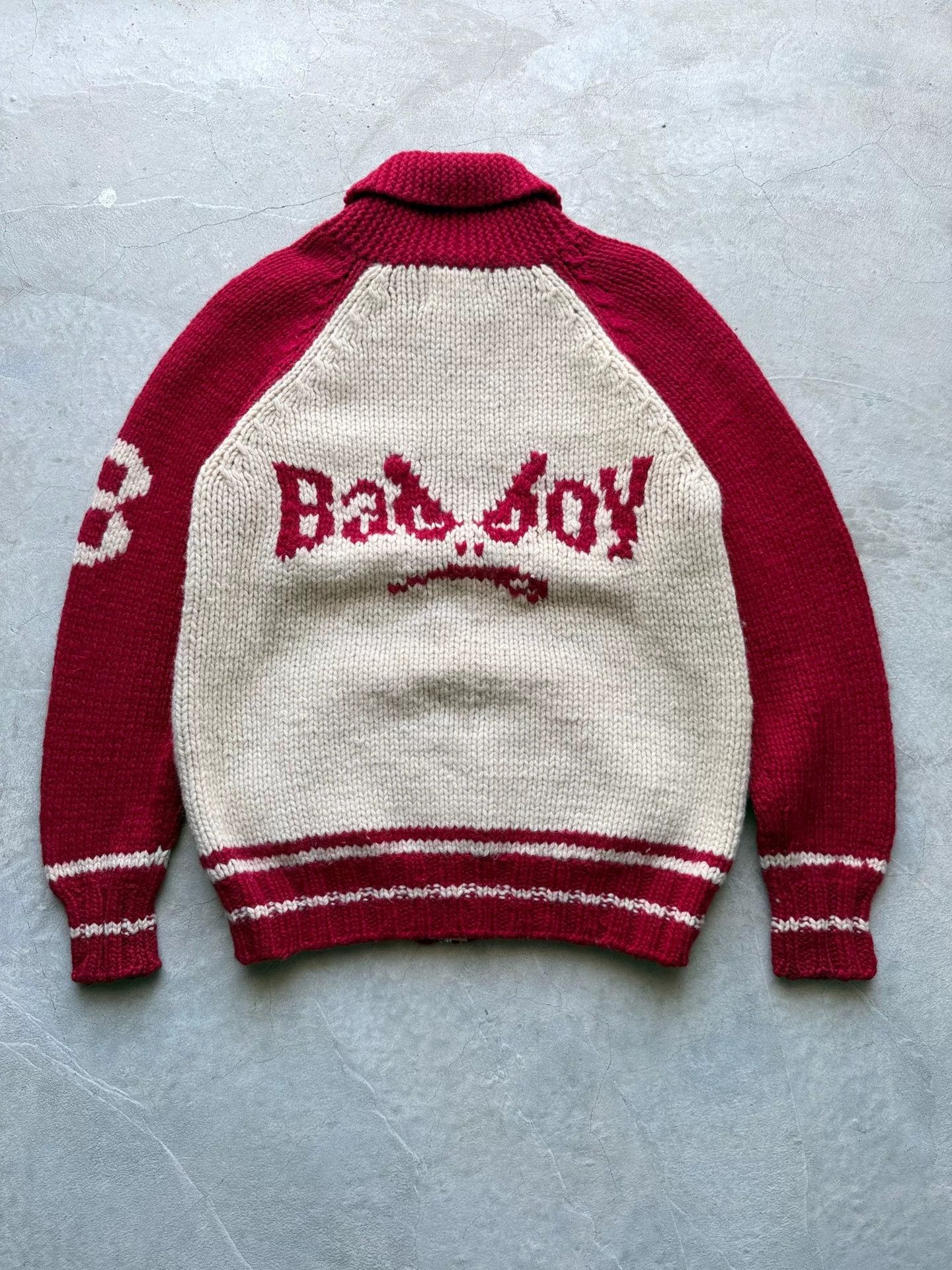 Vintage Vintage 90s BadBoy Wool Cardigan Size US L / EU 52-54 / 3 - 4 Thumbnail
