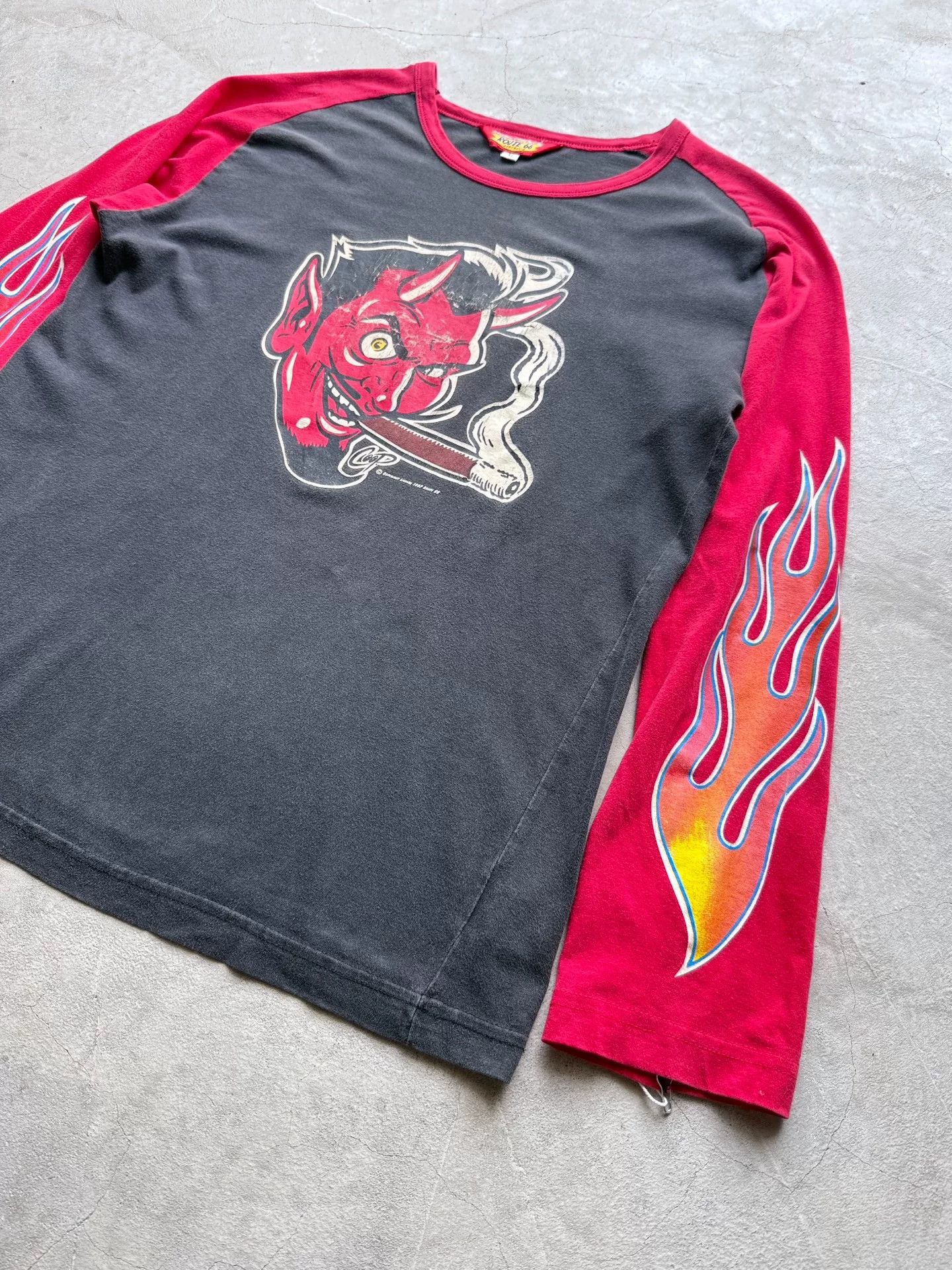 Vintage Vintage 90s Devil Flame Long Sleeve Tee Size US M / EU 48-50 / 2 - 2 Thumbnail