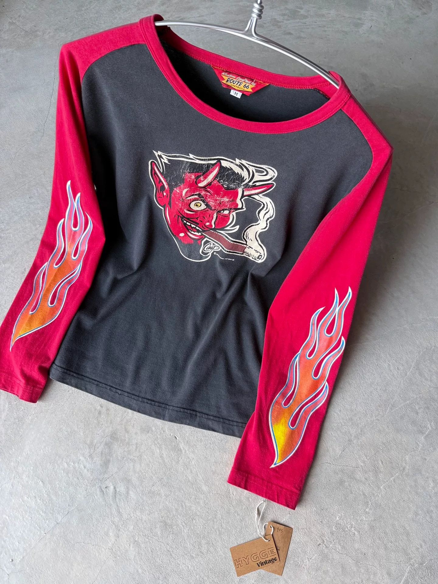 Vintage Vintage 90s Devil Flame Long Sleeve Tee Size US M / EU 48-50 / 2 - 7 Thumbnail