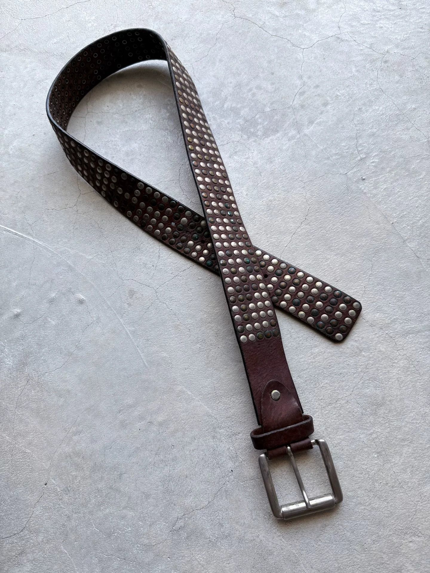 Vintage Vintage 90s Studded Leather Belt Size ONE SIZE - 3 Thumbnail