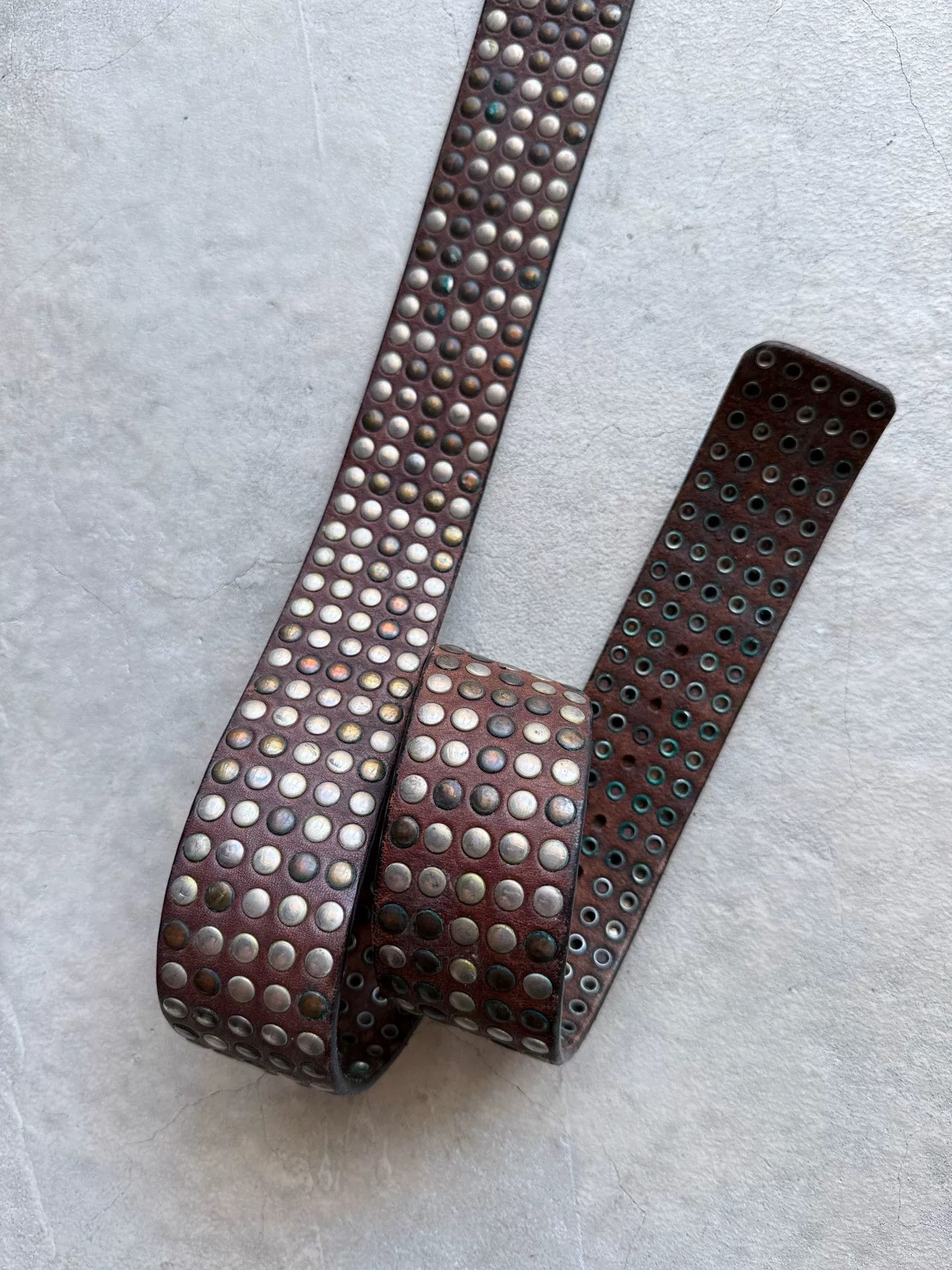 Vintage Vintage 90s Studded Leather Belt Size ONE SIZE - 6 Thumbnail