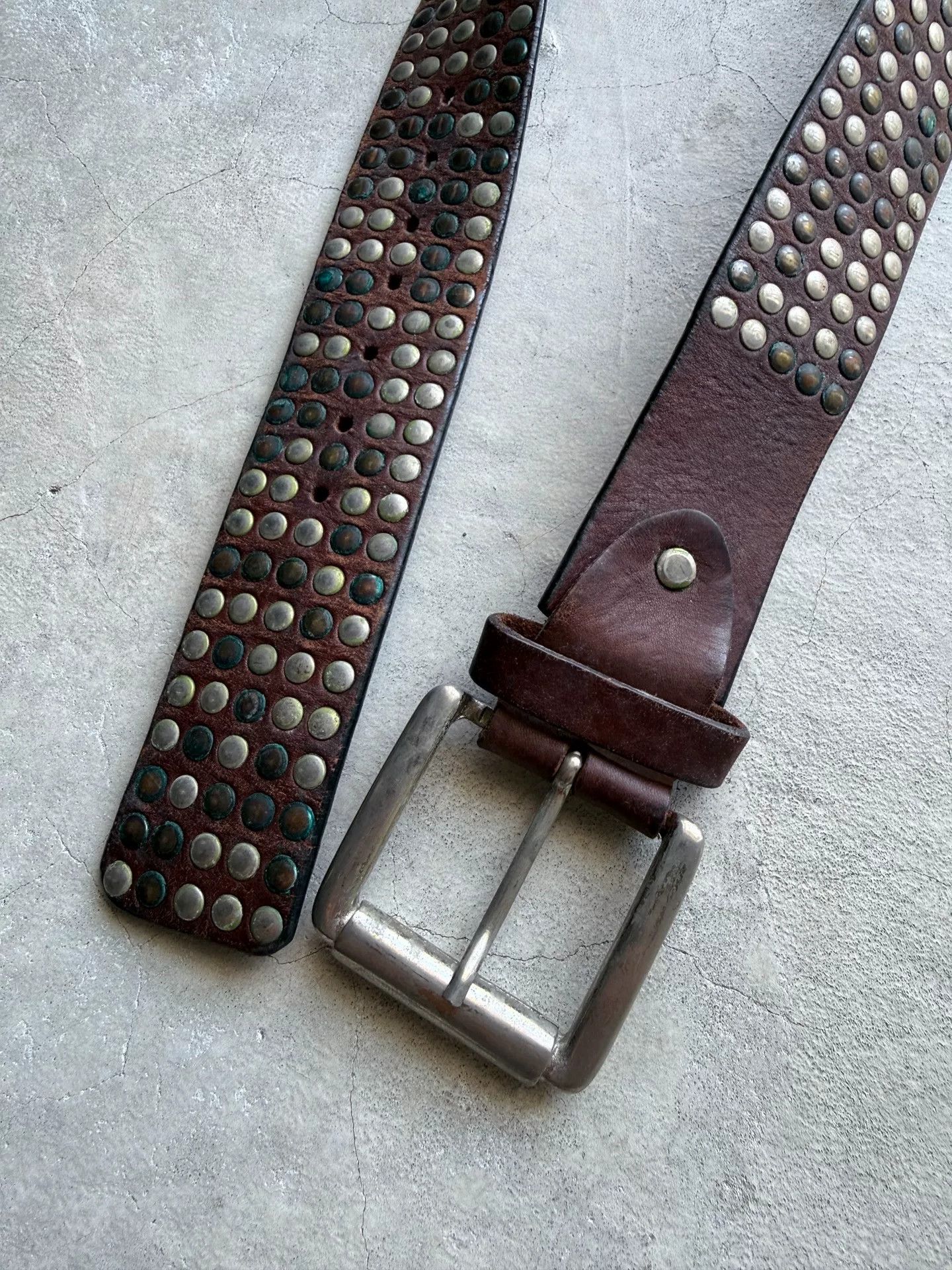 Vintage Vintage 90s Studded Leather Belt Size ONE SIZE - 2 Thumbnail