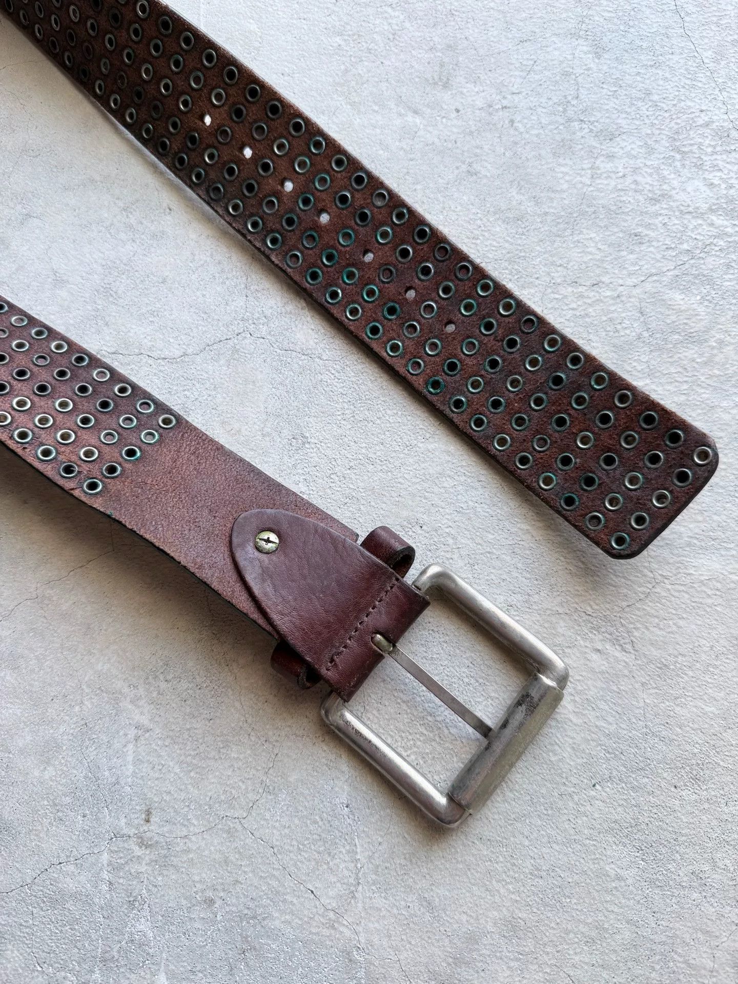 Vintage Vintage 90s Studded Leather Belt Size ONE SIZE - 4 Thumbnail