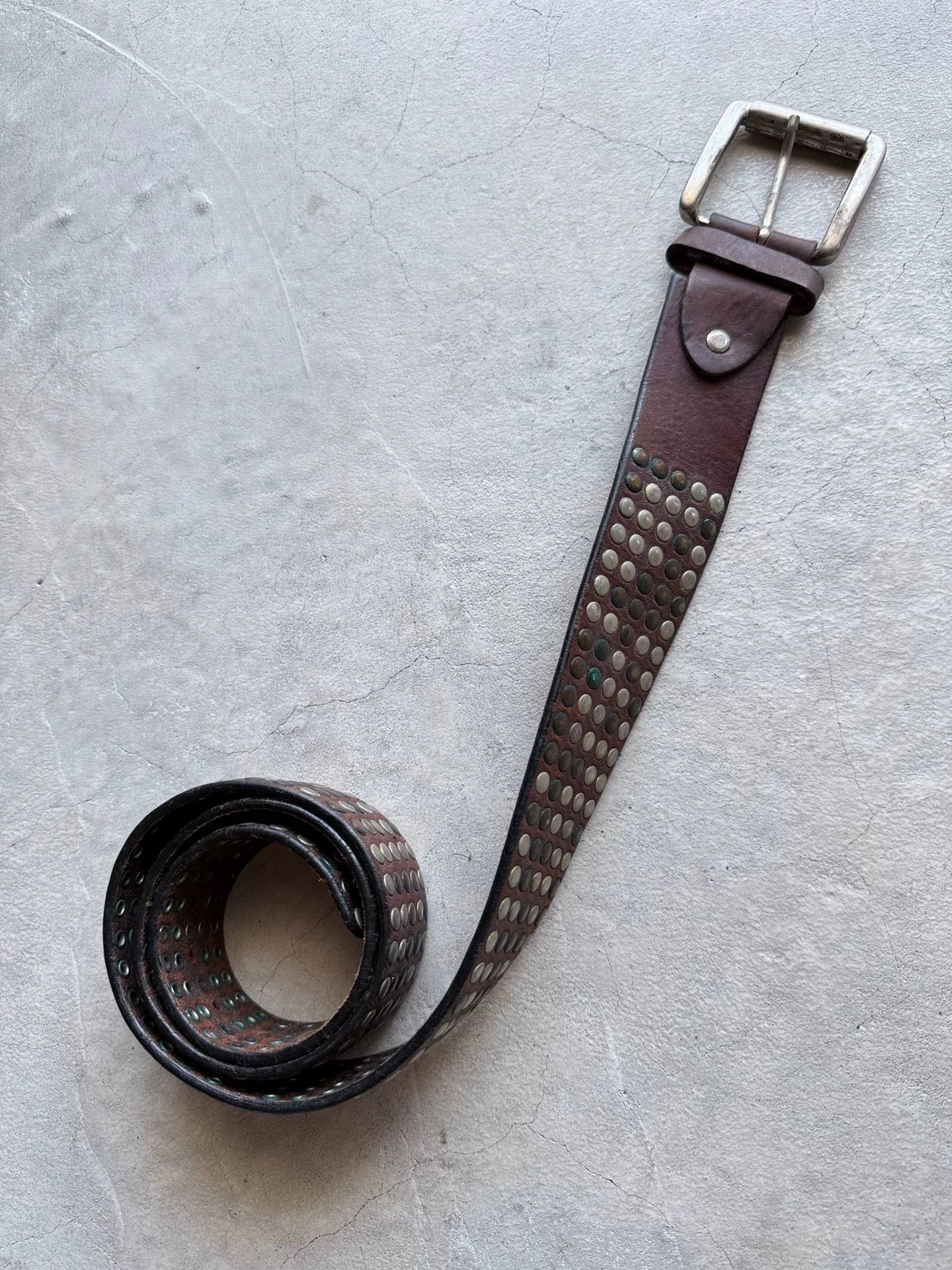 Vintage Vintage 90s Studded Leather Belt Size ONE SIZE - 5 Thumbnail