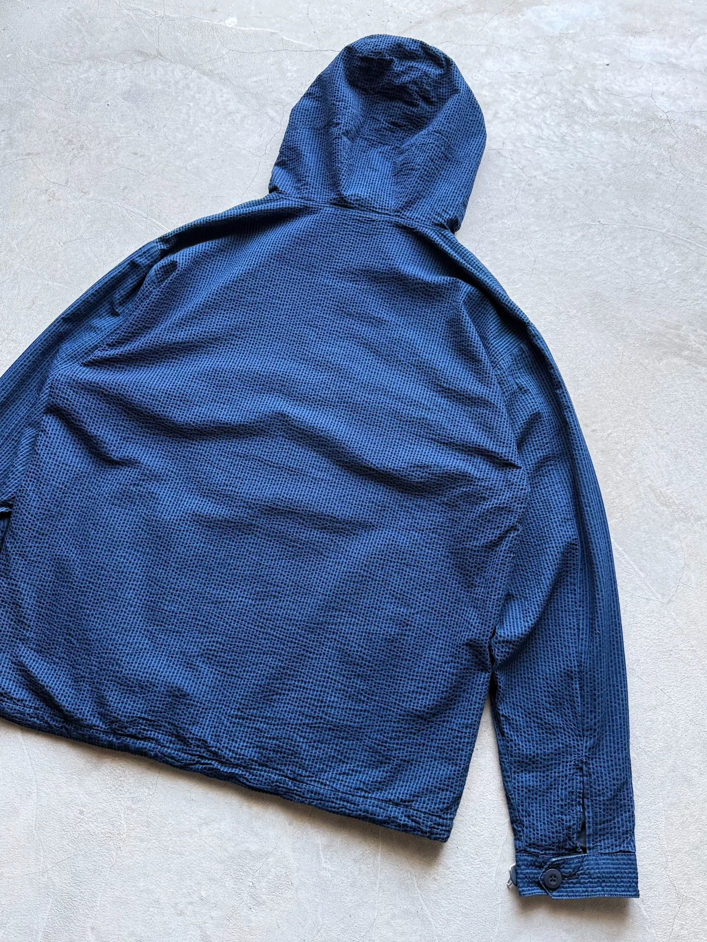 Vintage Vintage 90s J Crew Indigo Seersucker Anorak Size US L / EU 52-54 / 3 - 9 Thumbnail