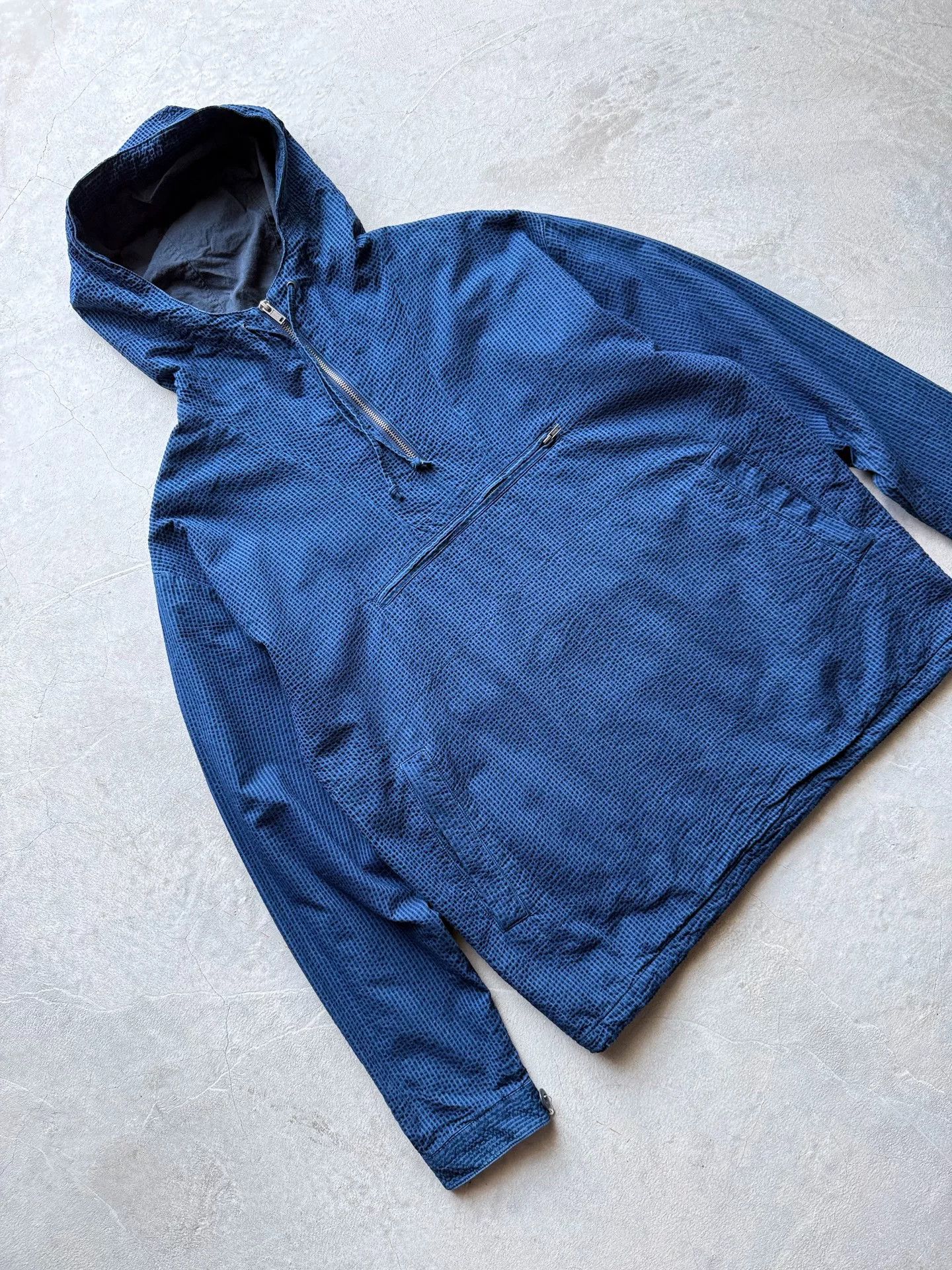Vintage Vintage 90s J Crew Indigo Seersucker Anorak Size US L / EU 52-54 / 3 - 3 Thumbnail