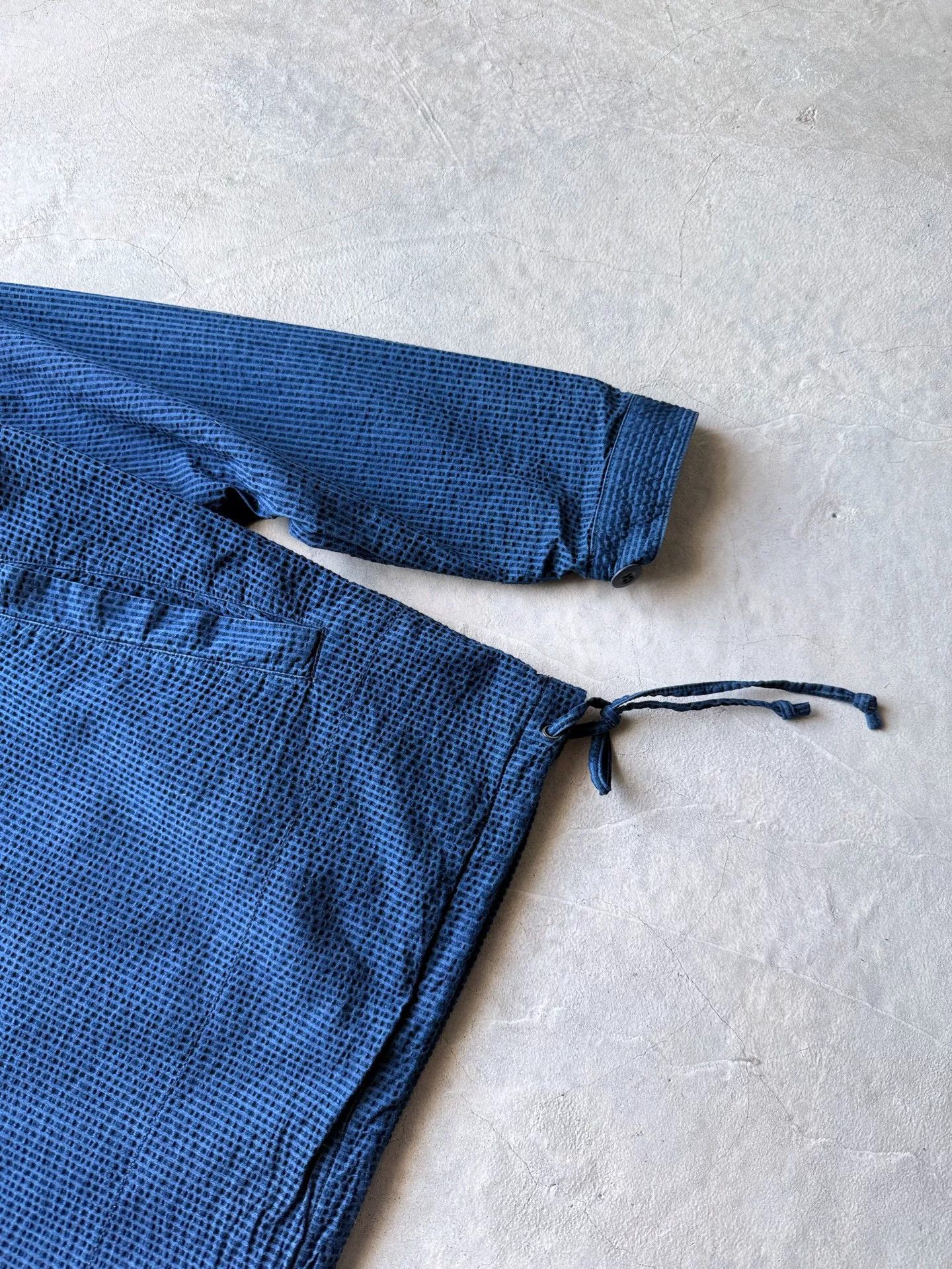 Vintage Vintage 90s J Crew Indigo Seersucker Anorak Size US L / EU 52-54 / 3 - 5 Thumbnail