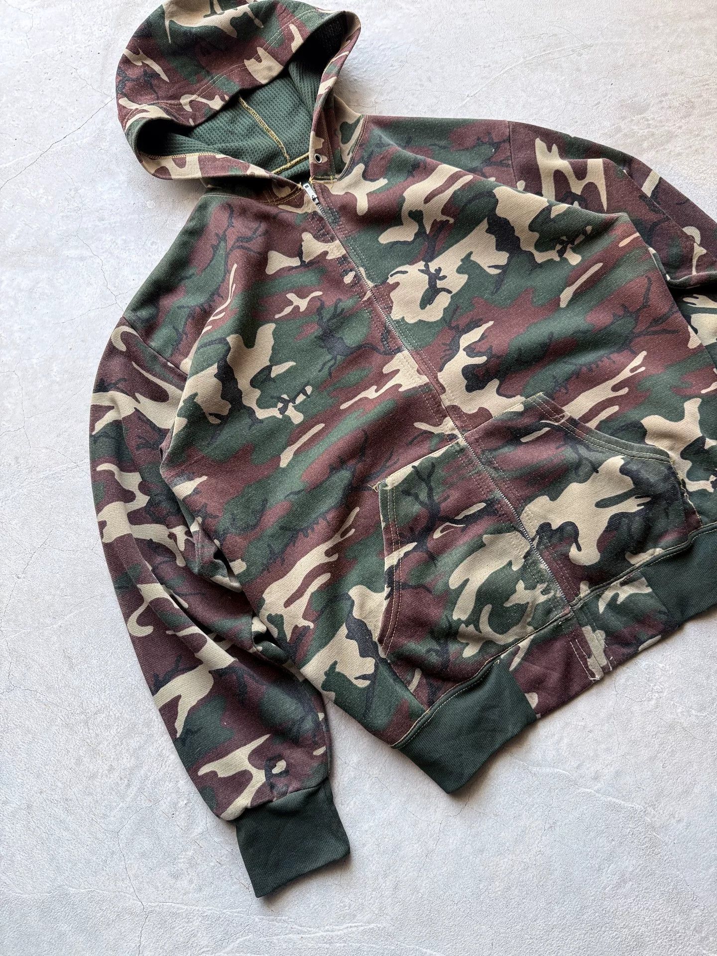 Vintage Vintage 80s Camouflage Zip Up Hoodie Size US L / EU 52-54 / 3 - 3 Thumbnail
