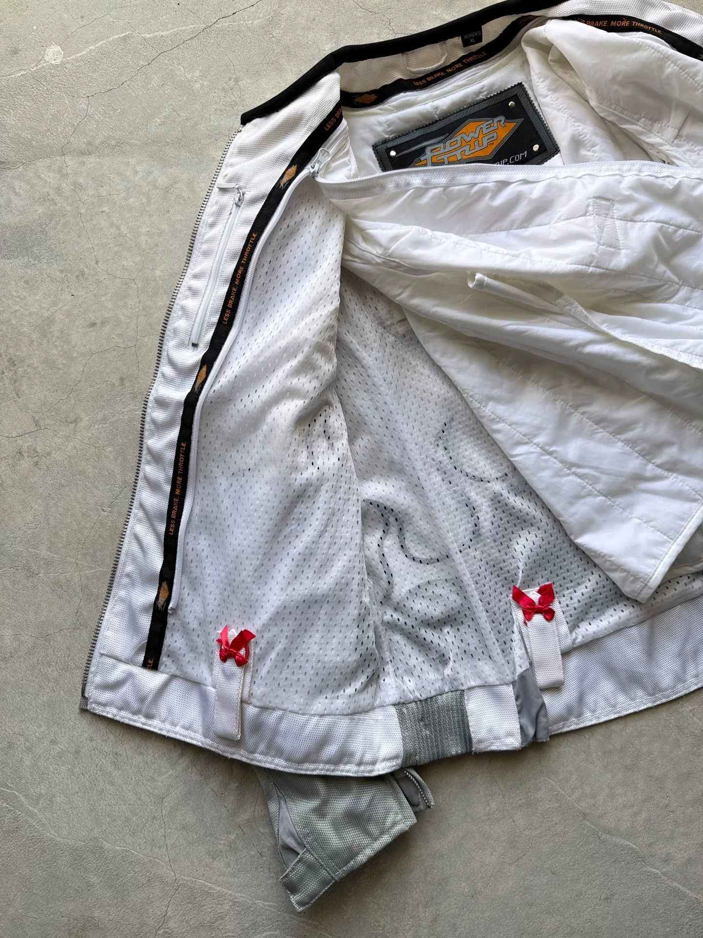 Vintage Vintage 00s Power Trip White Flame Biker Jacket Size US XL / EU 56 / 4 - 7 Thumbnail
