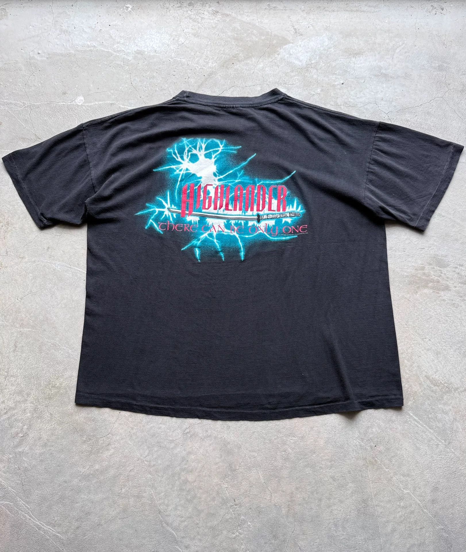 Vintage Vintage 90s Highlander Movie Tee Size US XL / EU 56 / 4 - 5 Thumbnail