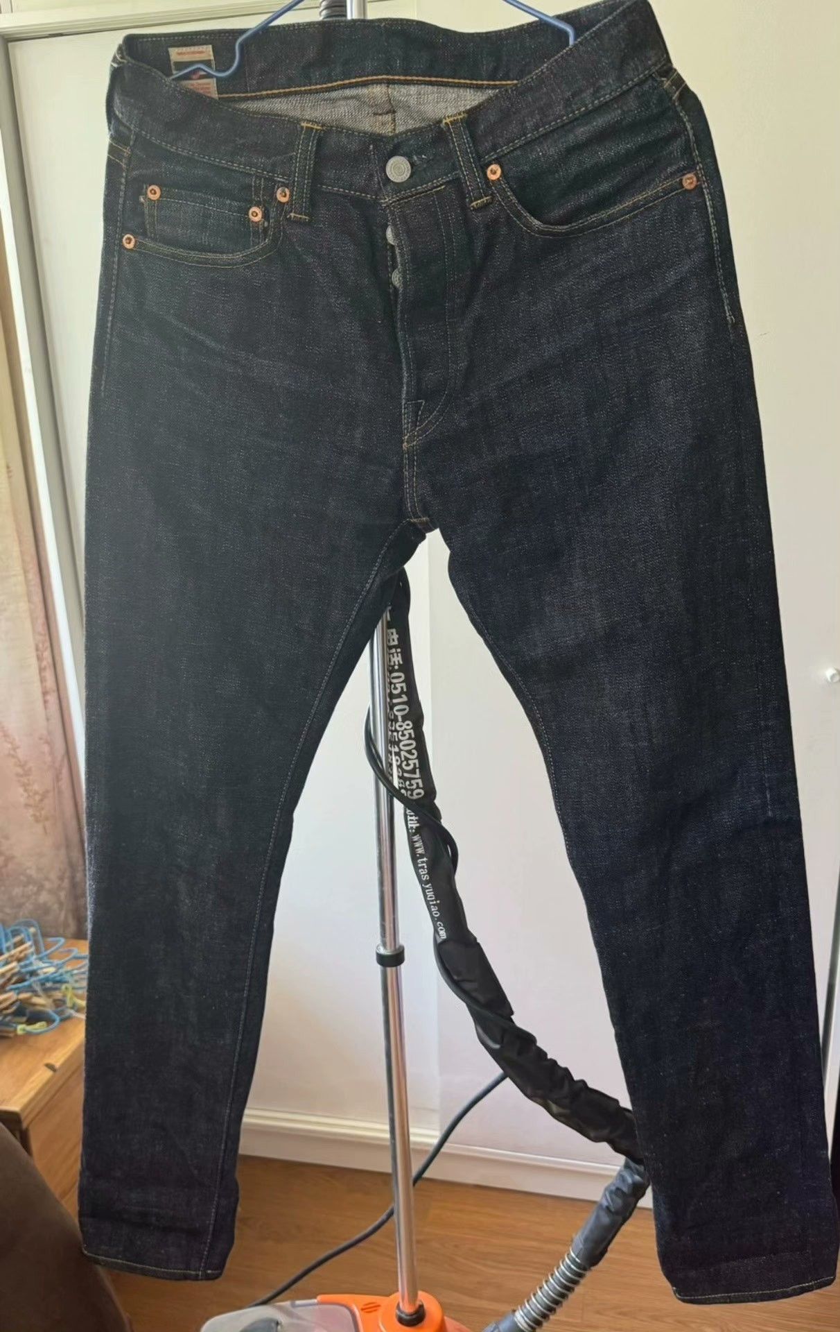 Momotaro Jeans Momotaro 0405-82 16OZ High-Waist Tapered Jeans Size US 30 / EU 46 - 2 Thumbnail