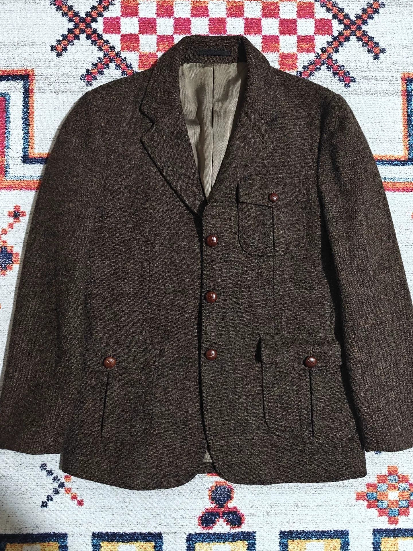 RRL Ralph Lauren American Vintage Tweed Hunting Wool Jacket Size US M / EU 48-50 / 2 - 2 Thumbnail