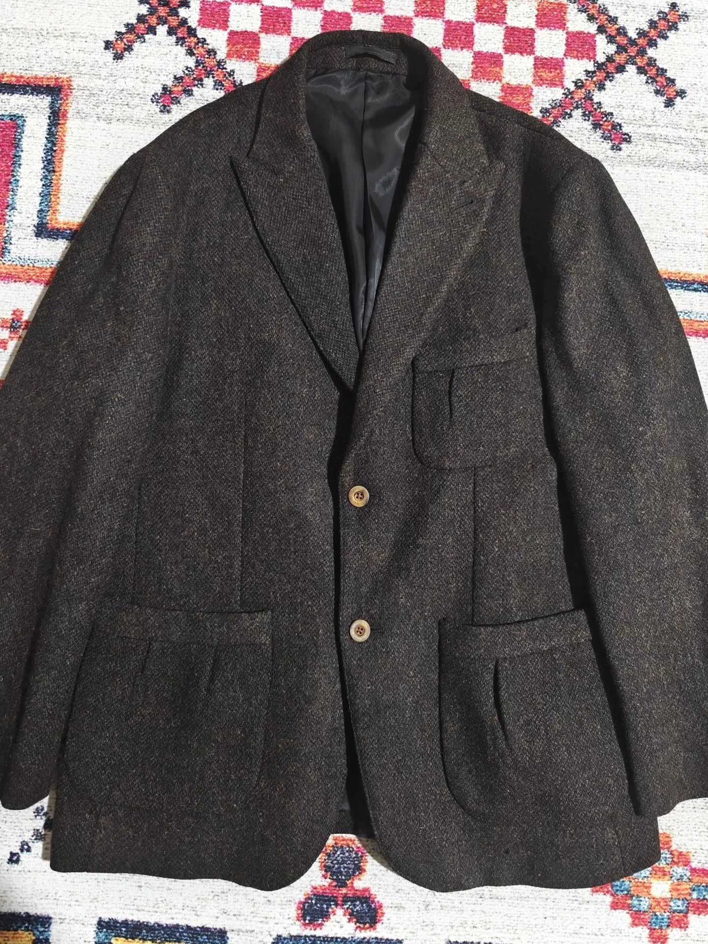 Ring Jacket British Retro Tweed Wool Hunting Blazer Size US XL / EU 56 / 4 - 3 Thumbnail