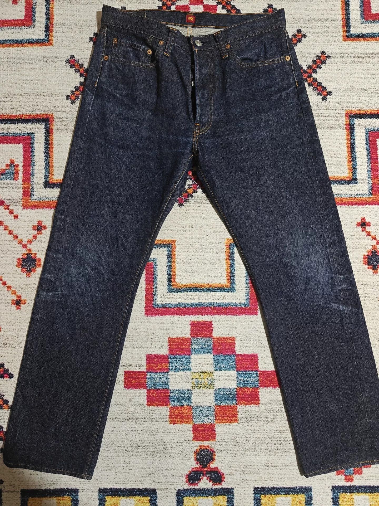 RESOLUTE RESOLUTE 710 Retro Slim Straight Raw Denim Jeans Size US 34 / EU 50 - 2 Thumbnail