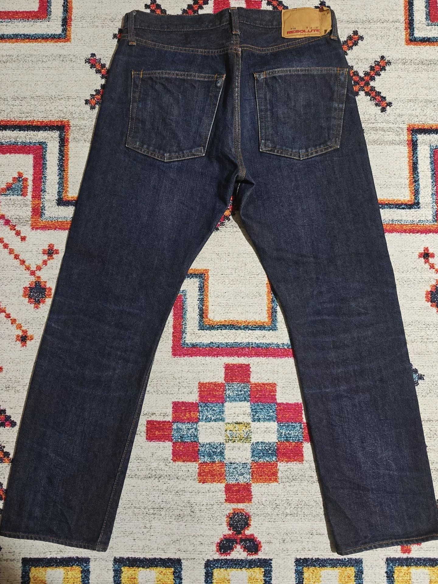 RESOLUTE RESOLUTE 710 Retro Slim Straight Raw Denim Jeans Size US 34 / EU 50 - 3 Thumbnail