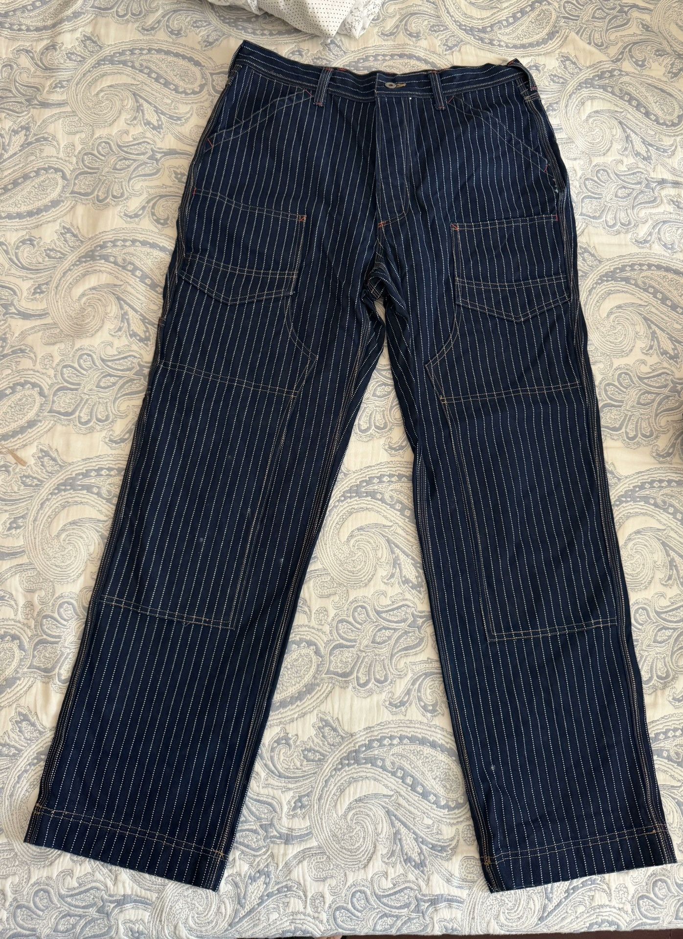 Other Bourn Indigo Striped Work Pants Size US 34 / EU 50 - 2 Thumbnail