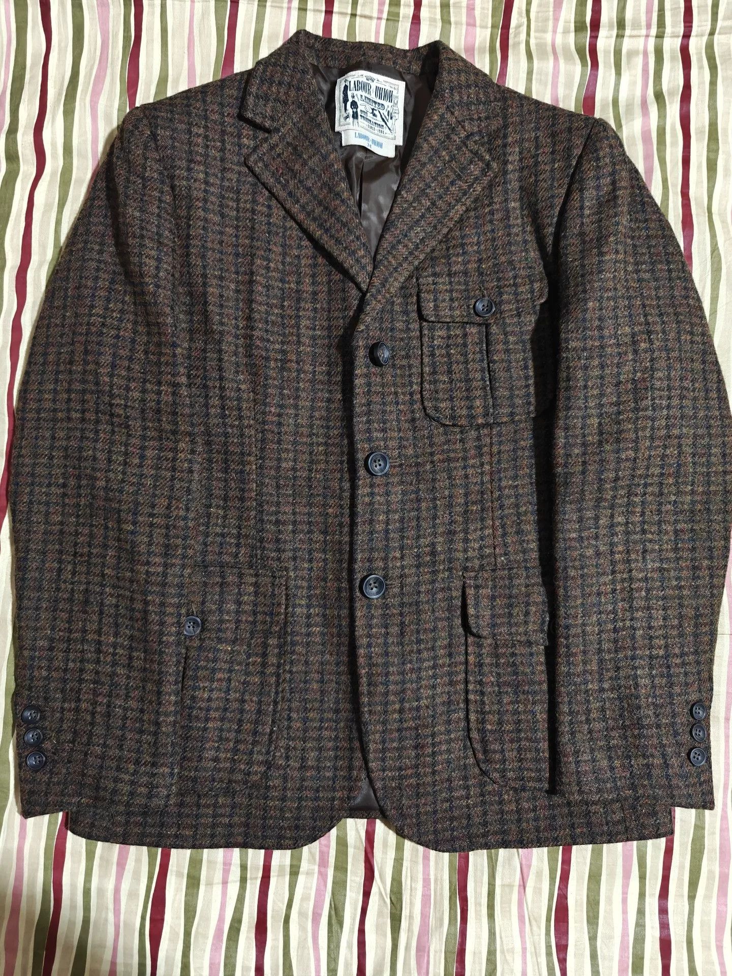 Vintage Vintage Houndstooth Wool Tweed Blazer Size US M / EU 48-50 / 2 - 2 Thumbnail