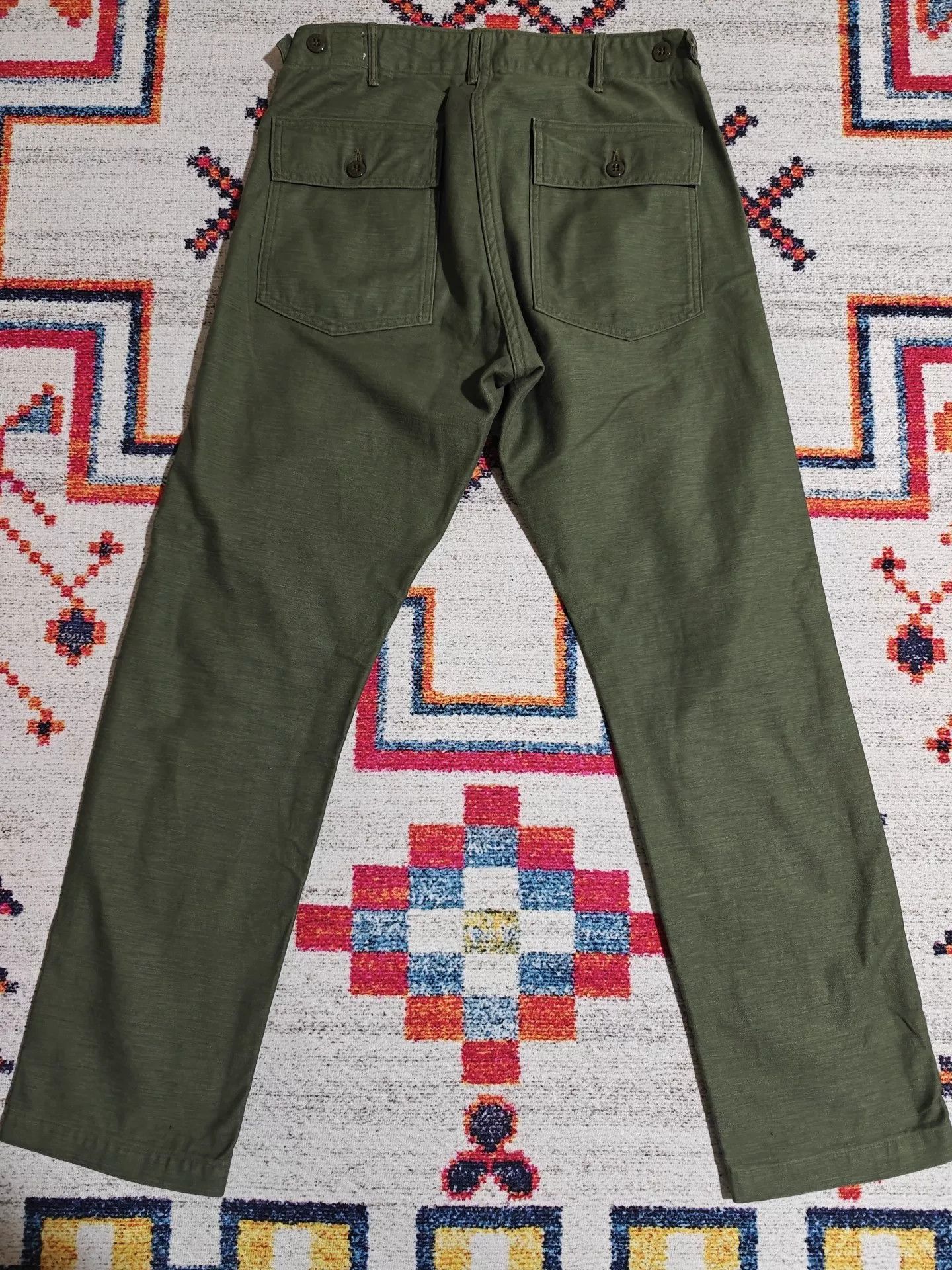 Orslow ORSLOW OG107 5032 Military Green Cargo Pants Size US 26 / EU 42 - 3 Thumbnail