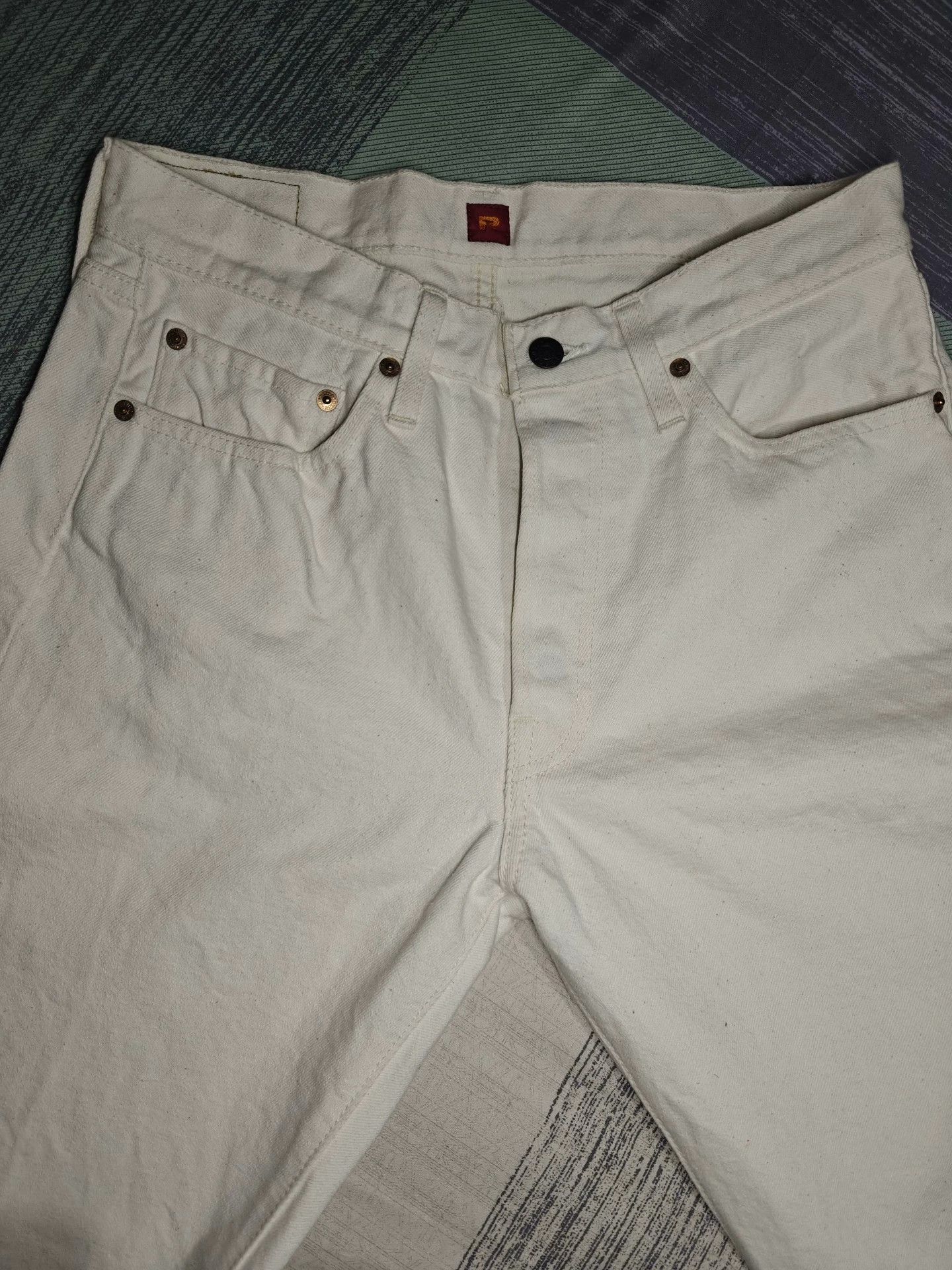 RESOLUTE RESOLUTE 710 White Limited Cropped Jeans Size US 33 - 5 Thumbnail