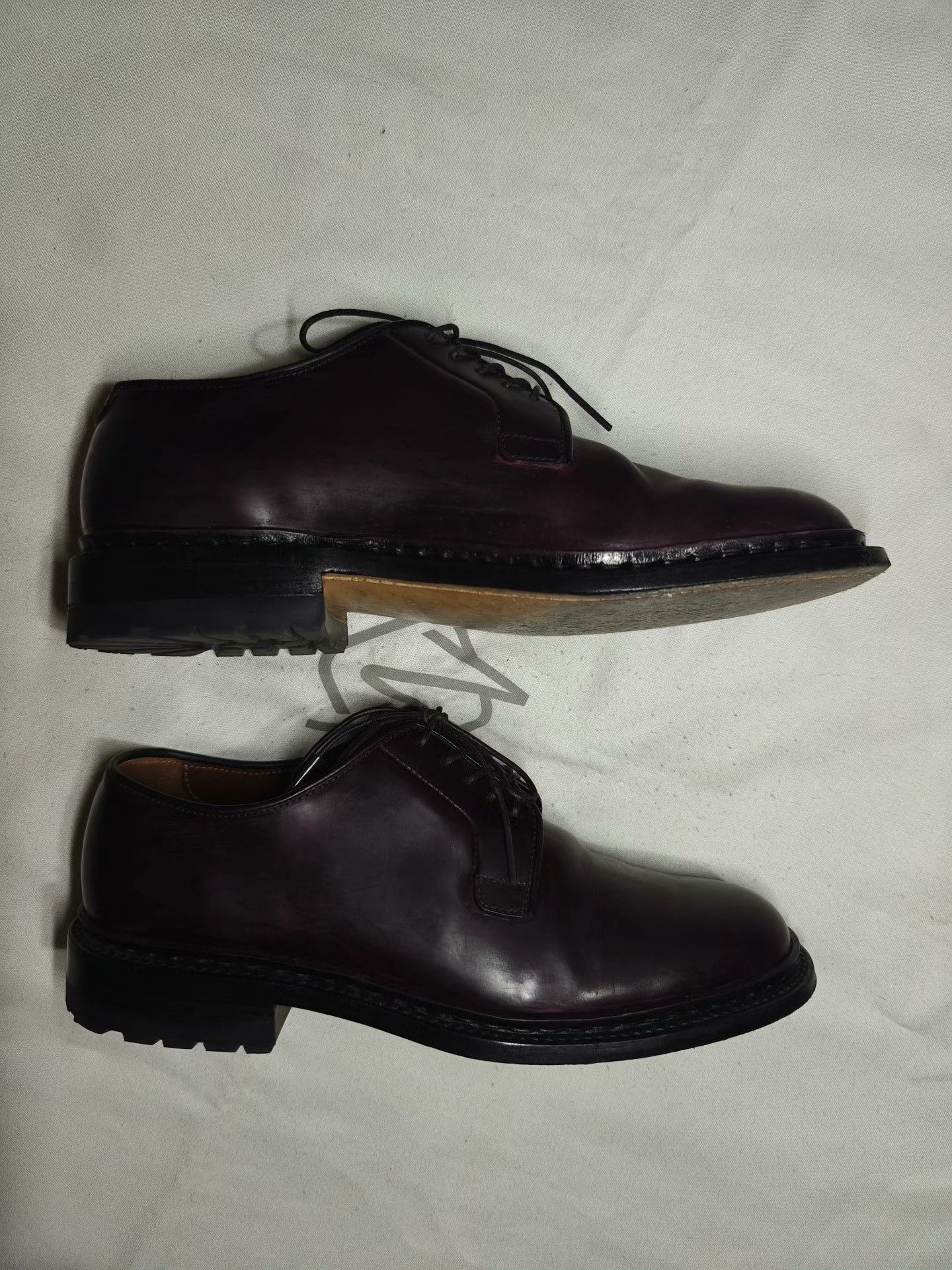 Vintage Men's Horsebutt Leather Derby Shoes Size US 6.5 / EU 39-40 - 4 Thumbnail
