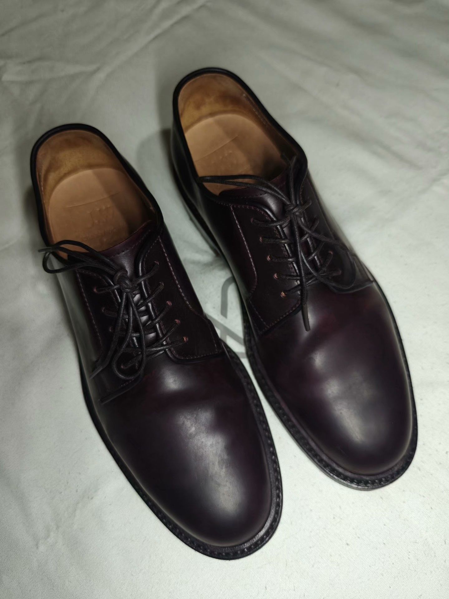 Vintage Men's Horsebutt Leather Derby Shoes Size US 6.5 / EU 39-40 - 2 Thumbnail