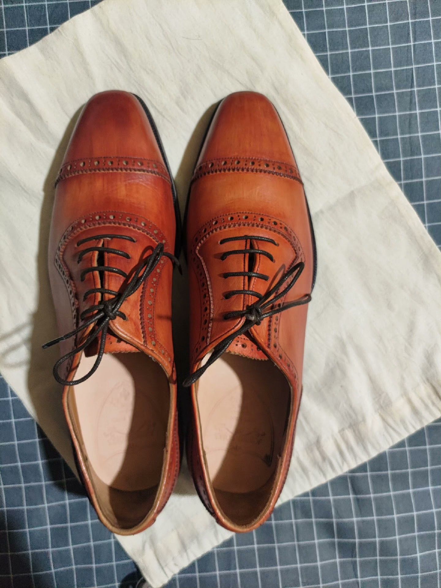 Vintage Goodyear Welt Leather Oxford Brogue Size US 10 / EU 43 - 2 Thumbnail