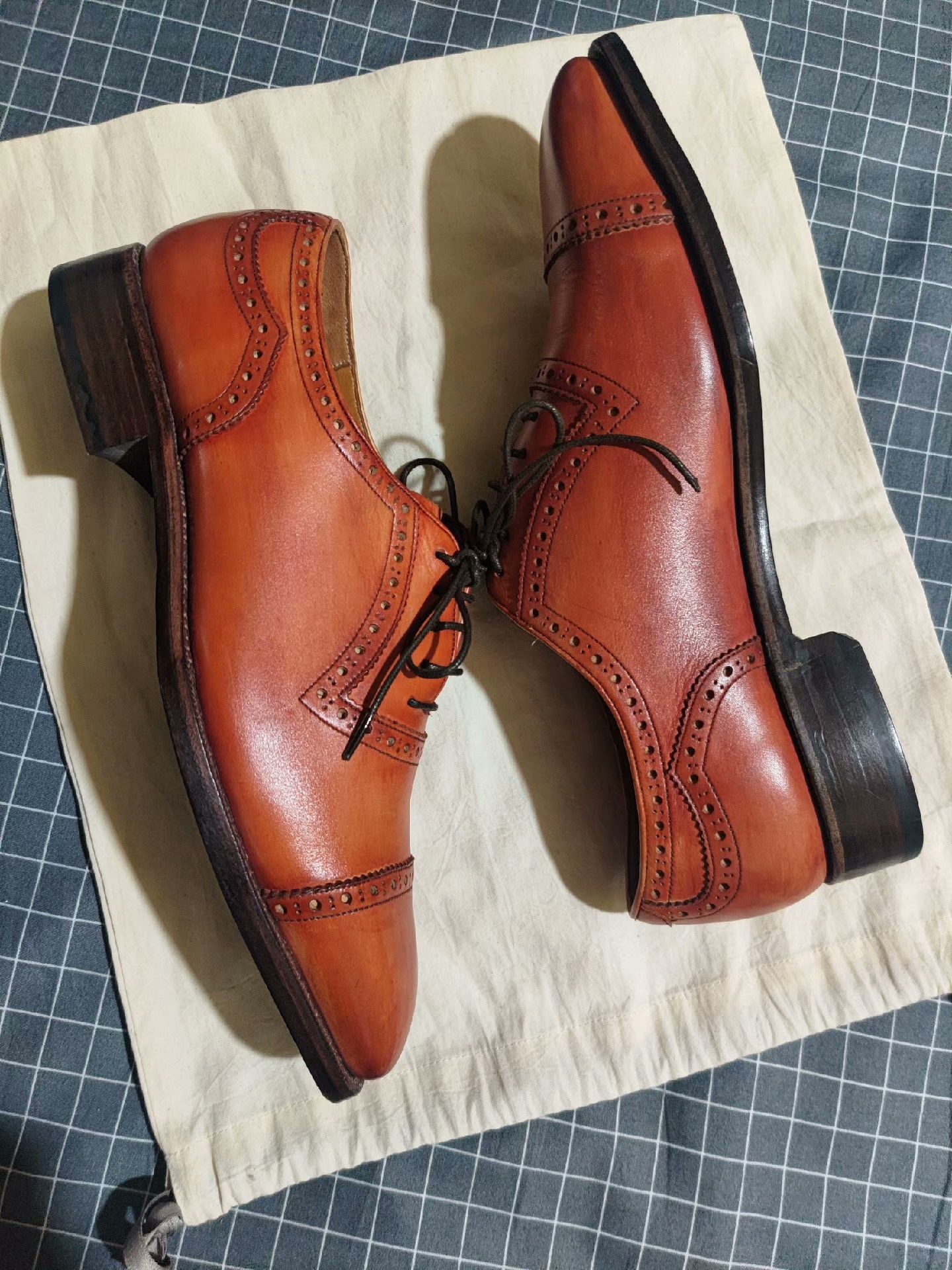 Vintage Goodyear Welt Leather Oxford Brogue Size US 10 / EU 43 - 4 Thumbnail