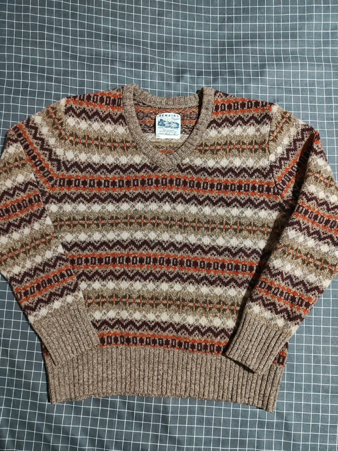Vintage Fair Isle Vintage Shetland Wool Sweater Size US XS / EU 42 / 0 - 3 Thumbnail