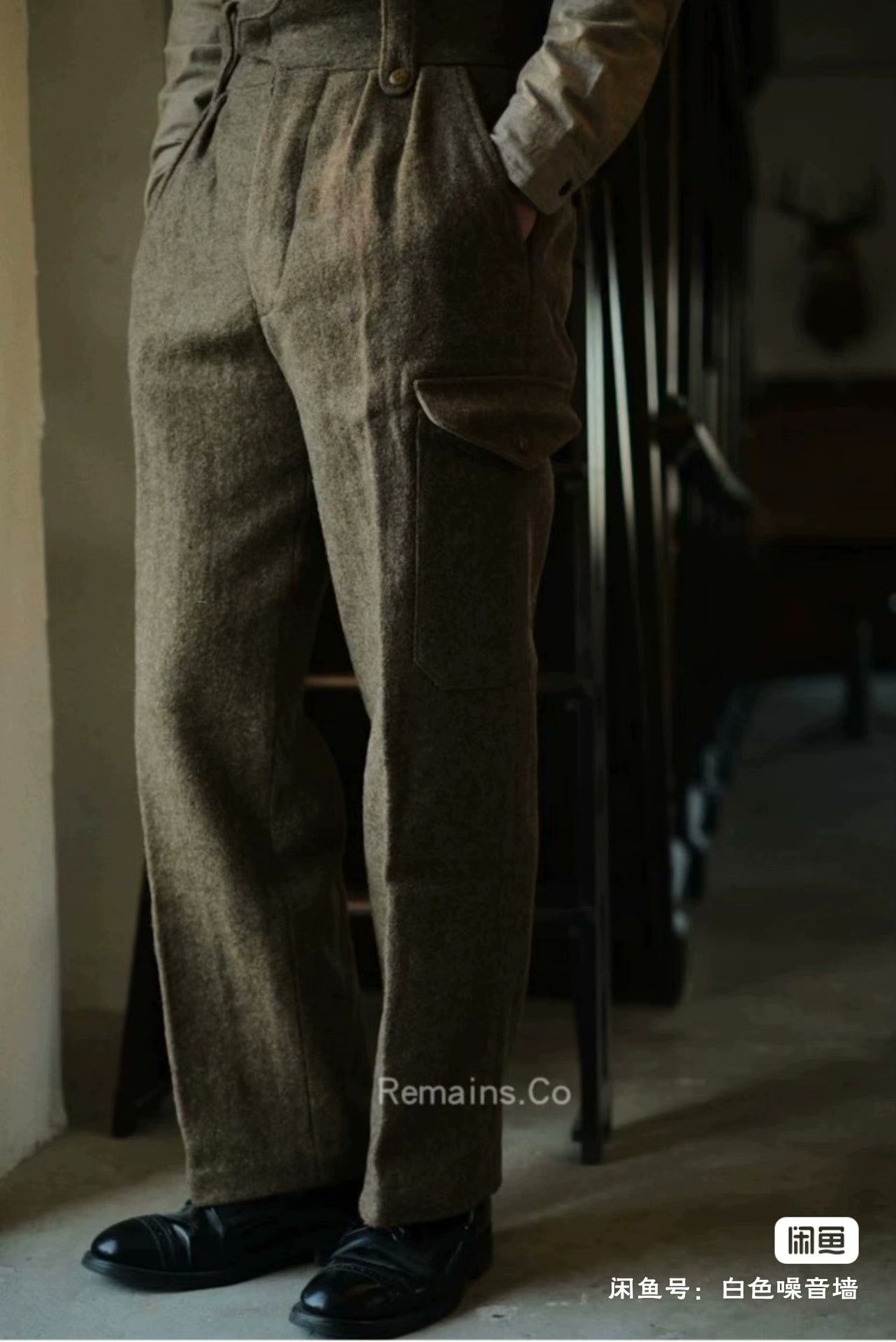 Relic 1940s British Retro Wool High-Waisted Trousers Size US 28 / EU 44 - 4 Thumbnail