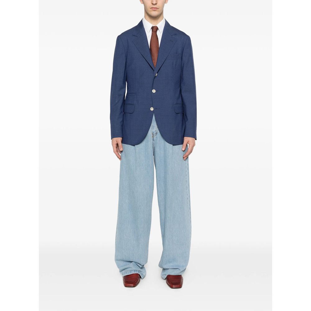 Brunello Cucinelli Brunello Cucinelli BLUE Jackets - Suit & Dinner Jackets Size US XL / EU 56 / 4 - 2 Thumbnail