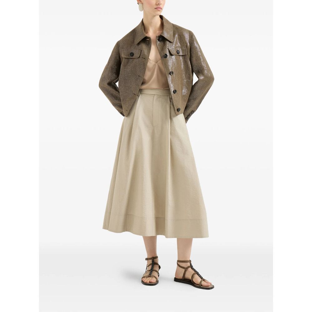 Brunello Cucinelli Brunello Cucinelli NEUTRALS Skirts - A-Line Skirts Size 28" / US 6 / IT 42 - 4 Thumbnail