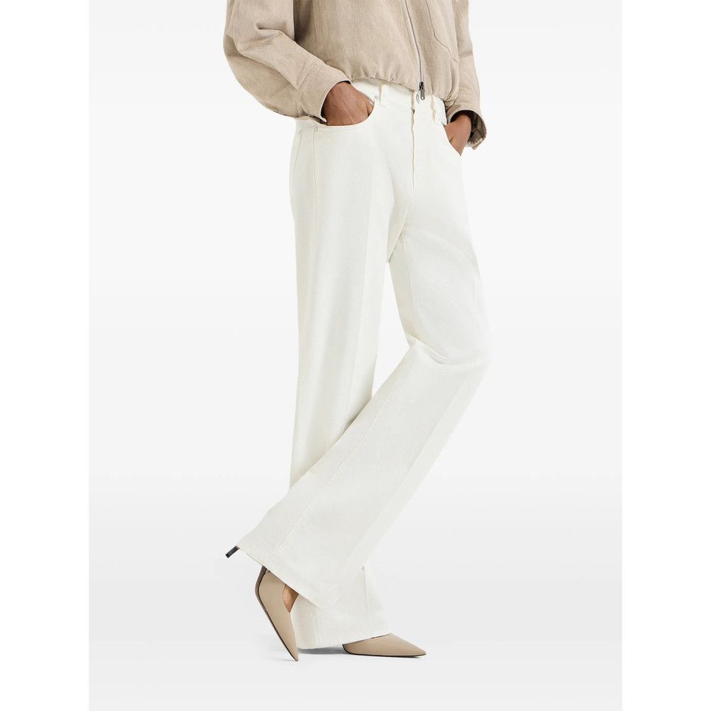 Brunello Cucinelli Brunello Cucinelli WHITE Trousers - Straight Trousers Size 30" / US 8 / IT 44 - 5 Thumbnail