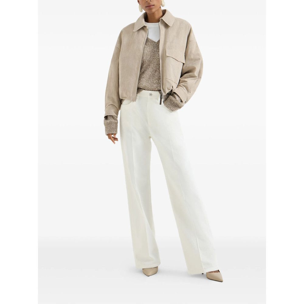 Brunello Cucinelli Brunello Cucinelli WHITE Trousers - Straight Trousers Size 30" / US 8 / IT 44 - 4 Thumbnail