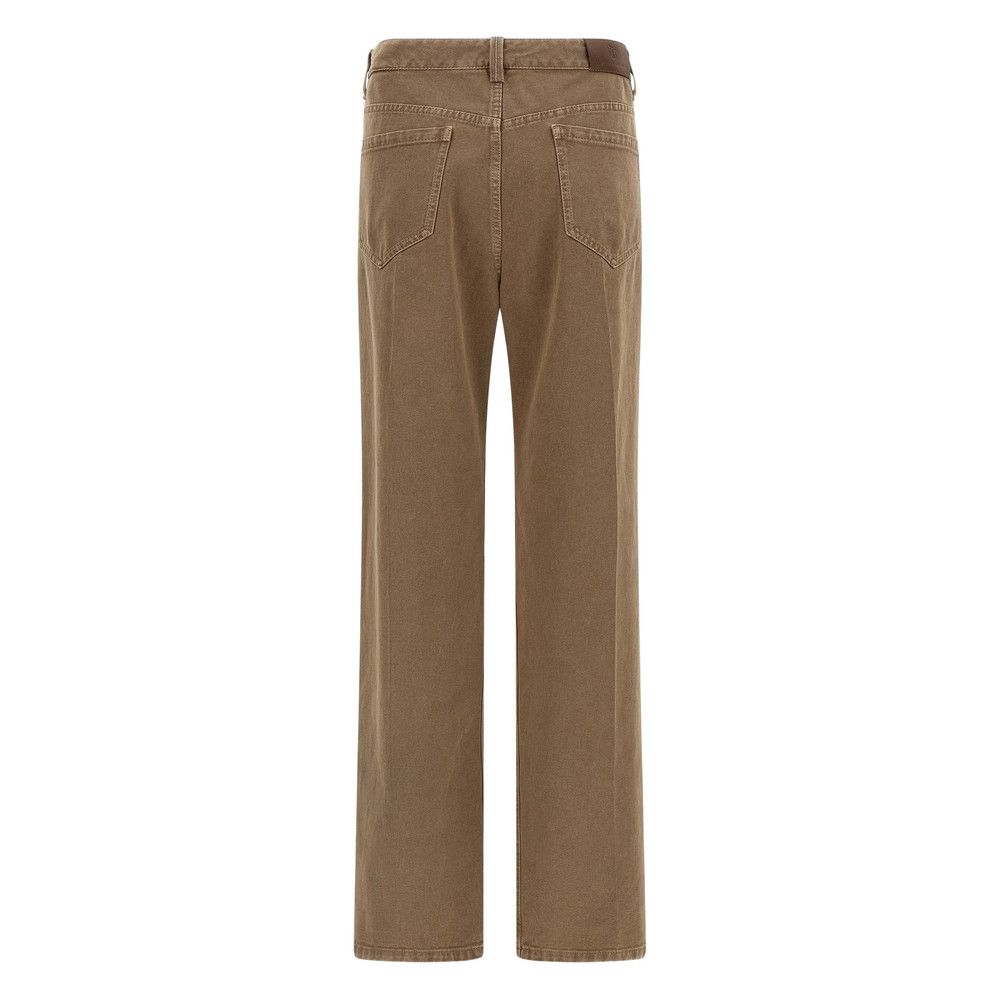 Brunello Cucinelli Brunello Cucinelli BROWN Denim - Straight-Leg Jeans Size 32" / US 10 / IT 46 - 2 Thumbnail
