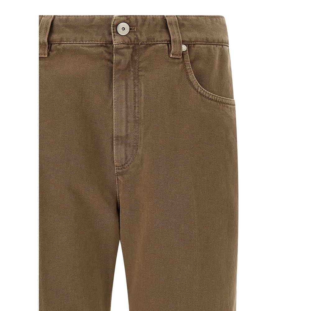 Brunello Cucinelli Brunello Cucinelli BROWN Denim - Straight-Leg Jeans Size 32" / US 10 / IT 46 - 4 Thumbnail