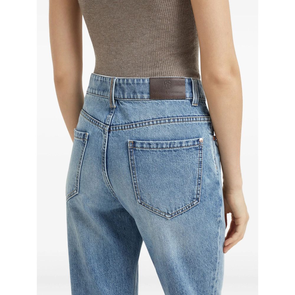 Brunello Cucinelli Brunello Cucinelli BLUE Denim - Straight-Leg Jeans Size 30" / US 8 / IT 44 - 4 Thumbnail
