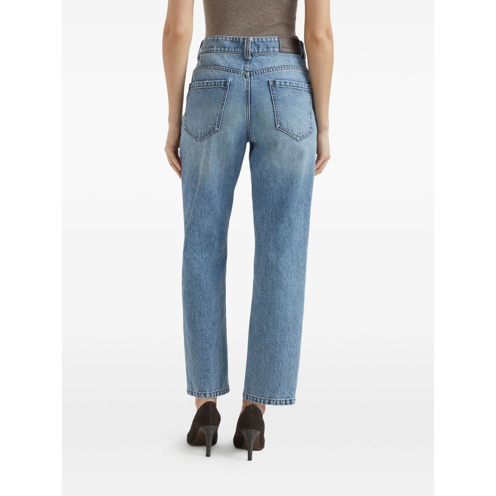 Brunello Cucinelli Brunello Cucinelli BLUE Denim - Straight-Leg Jeans Size 30" / US 8 / IT 44 - 2 Thumbnail