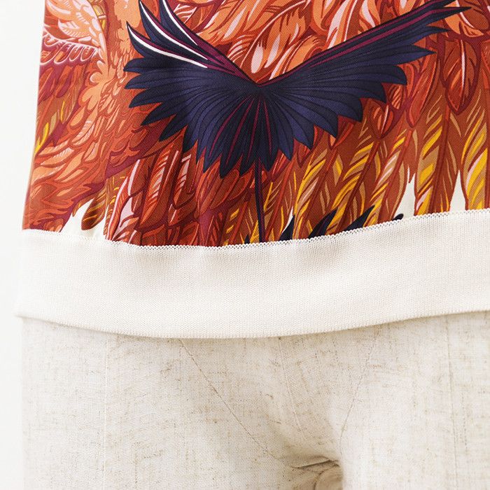 Hermes Hermes Hermès FLAMINGO PARTY34 Cotton Silk Knit Top Textile Tops DUTY FREE for USA Size ONE SIZE - 6 Thumbnail
