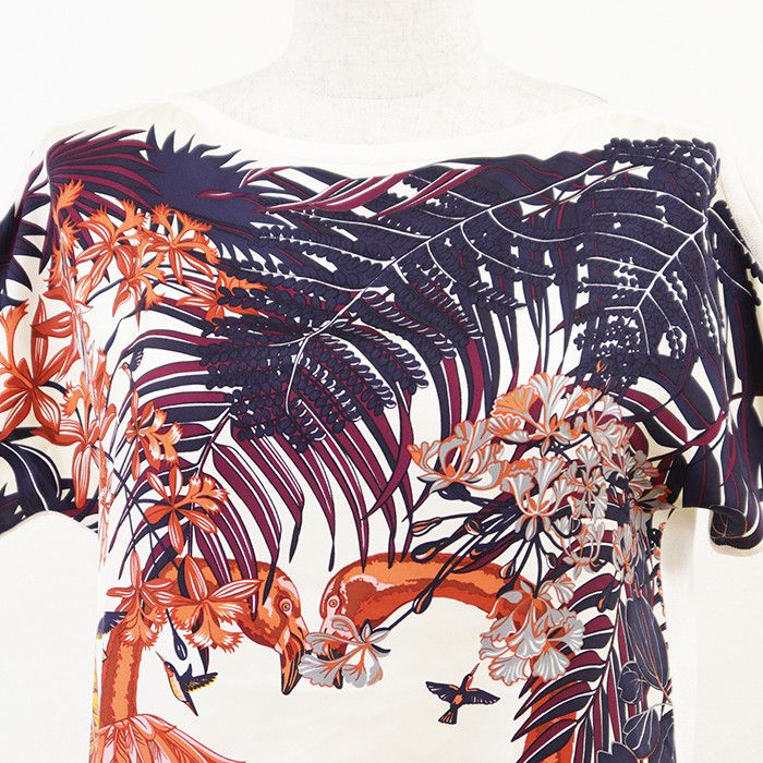 Hermes Hermes Hermès FLAMINGO PARTY34 Cotton Silk Knit Top Textile Tops DUTY FREE for USA Size ONE SIZE - 2 Thumbnail