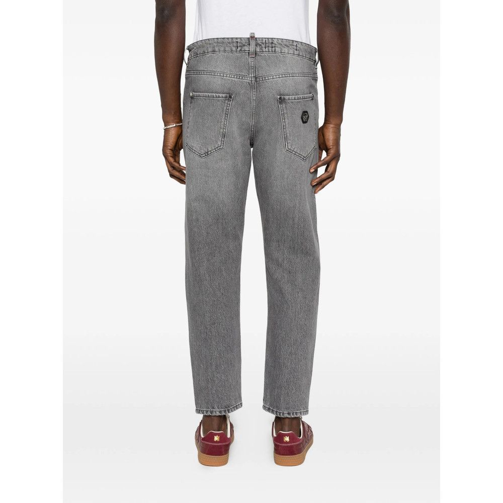 Philipp Plein Philipp Plein GREY Denim - Regular & Straight-Leg Jeans Size US 30 / EU 46 - 4 Thumbnail