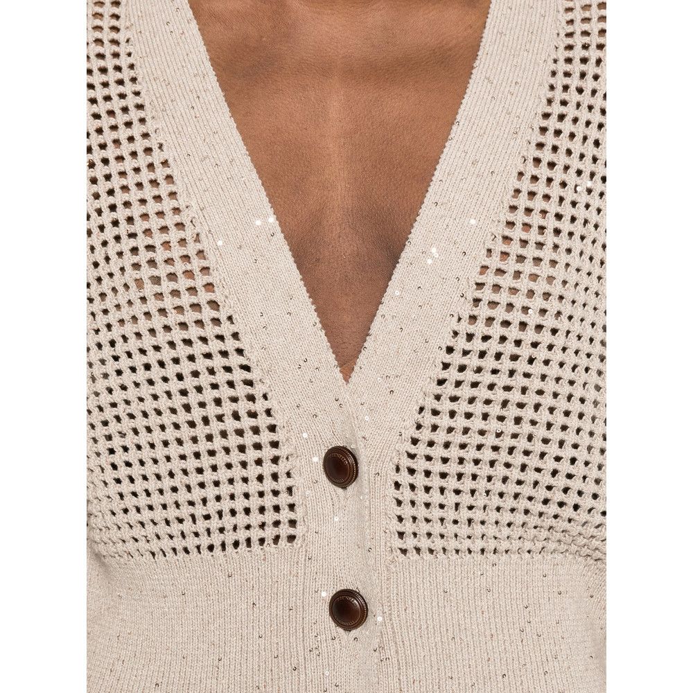 Brunello Cucinelli Brunello Cucinelli NEUTRALS Knitwear - Cardigans Size M / US 6-8 / IT 42-44 - 4 Thumbnail