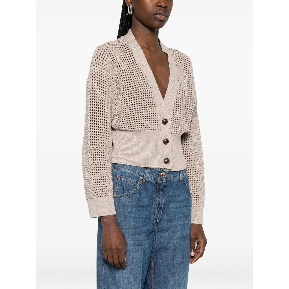 Brunello Cucinelli Brunello Cucinelli NEUTRALS Knitwear - Cardigans Size M / US 6-8 / IT 42-44 - 5 Thumbnail