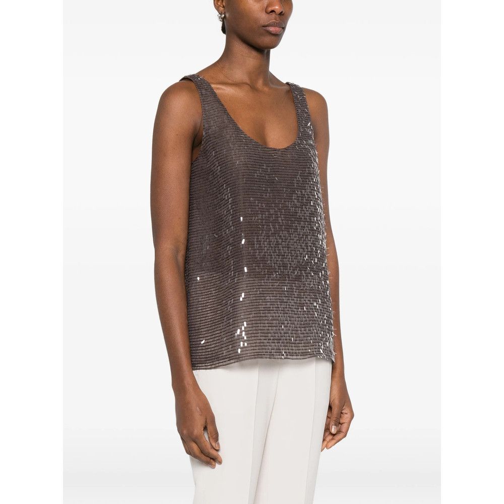 Brunello Cucinelli Brunello Cucinelli BROWN Tops - Vests & Tank Tops Size S / US 4 / IT 40 - 3 Thumbnail