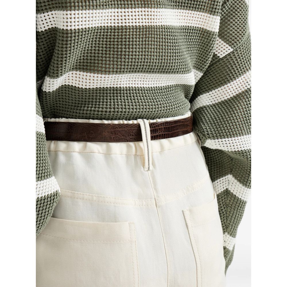 Brunello Cucinelli Brunello Cucinelli NEUTRALS Trousers - Tapered Trousers Size 27" / US 4 / IT 40 - 3 Thumbnail