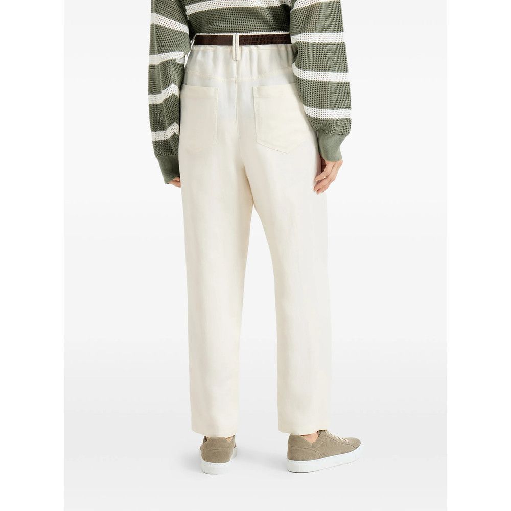 Brunello Cucinelli Brunello Cucinelli NEUTRALS Trousers - Tapered Trousers Size 30" / US 8 / IT 44 - 4 Thumbnail