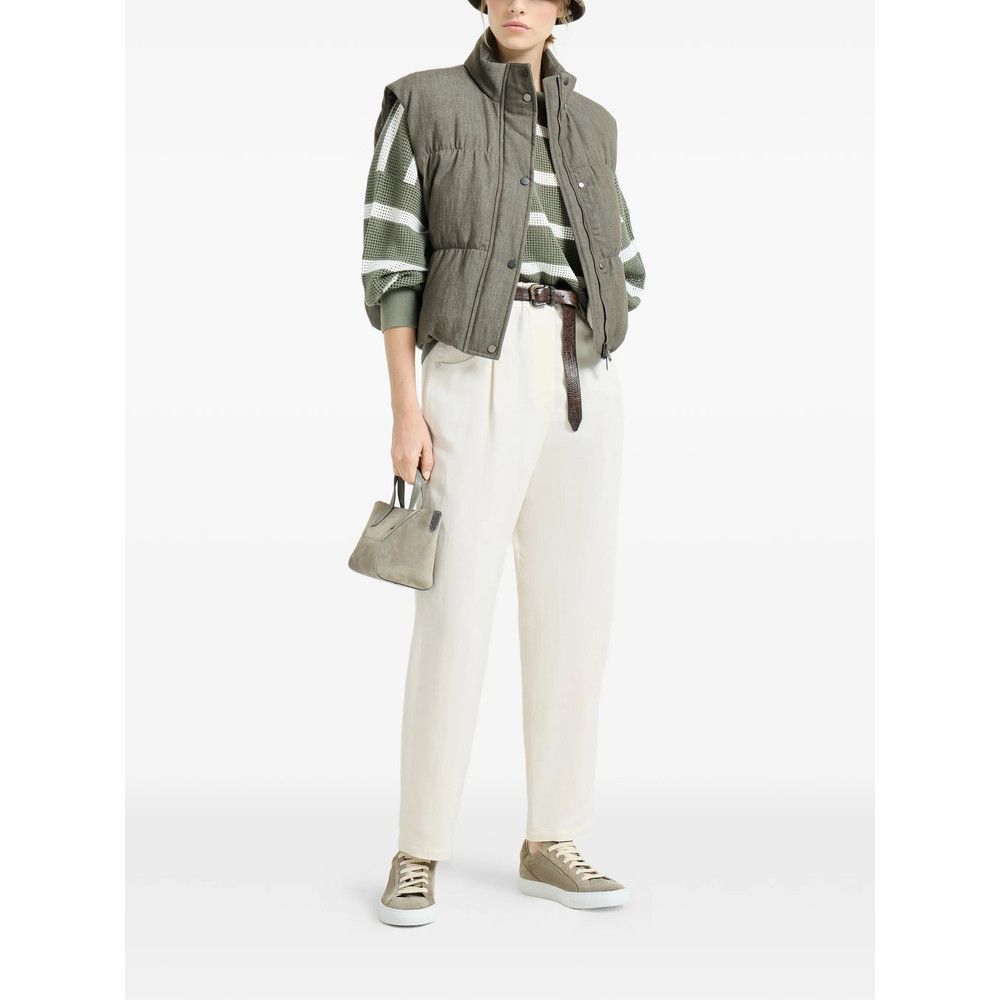 Brunello Cucinelli Brunello Cucinelli NEUTRALS Trousers - Tapered Trousers Size 30" / US 8 / IT 44 - 2 Thumbnail