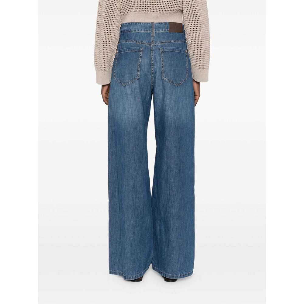 Brunello Cucinelli Brunello Cucinelli BLUE Denim - Wide-Leg Jeans Size 28" / US 6 / IT 42 - 5 Thumbnail
