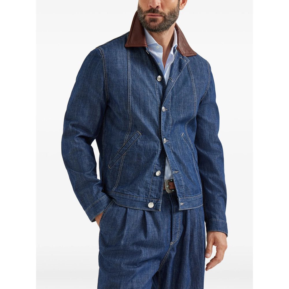 Brunello Cucinelli Brunello Cucinelli BLUE Jackets - Denim Jackets Size US XL / EU 56 / 4 - 4 Thumbnail