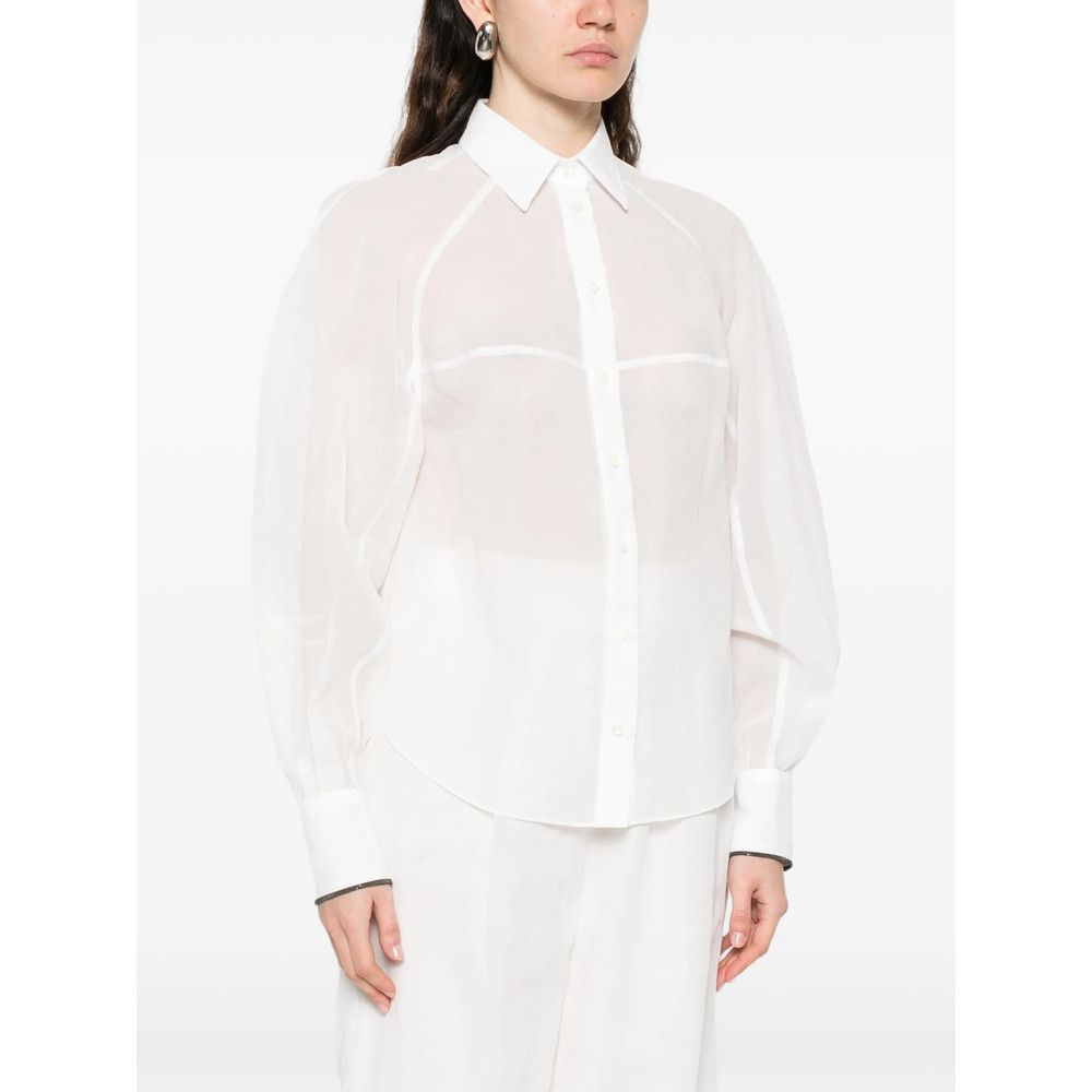 Brunello Cucinelli Brunello Cucinelli WHITE Tops - Shirts Size S / US 4 / IT 40 - 4 Thumbnail