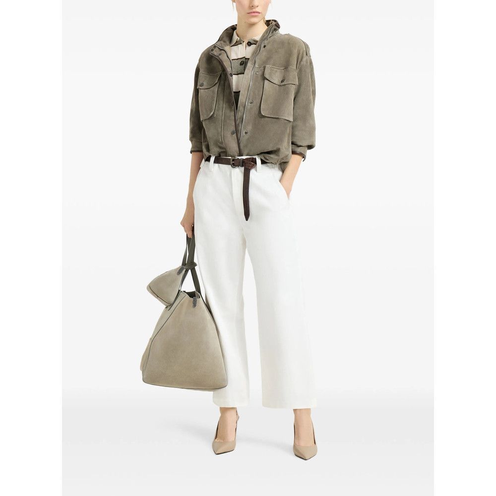 Brunello Cucinelli Brunello Cucinelli WHITE Trousers - Straight Trousers Size 28" / US 6 / IT 42 - 5 Thumbnail